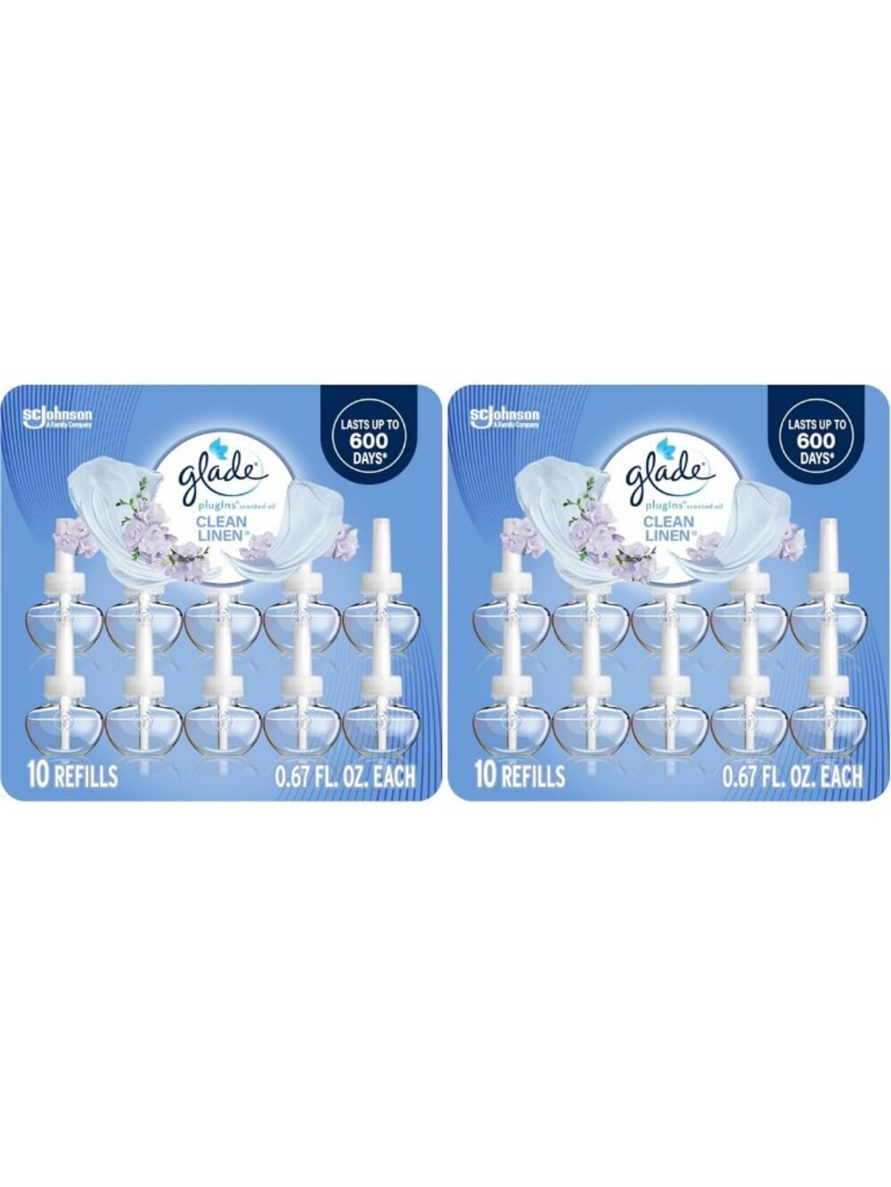 Scented Air Freshener PlugIns Refills for Home & Bathroom, Clean Linen, 10 Count